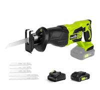 SnapFresh Scie Sabre Sans Fil 20V - Légère 1,55kg - 3000 SPM, Course 25 mm, Changement de Lame Sans Outil - Idéale pour la Rénovation, Démolition & Bricolage - Coupe Bois, Métal & PVC - Batterie 2,0Ah