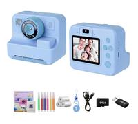 Snapokidy Appareil Photo, Doté d’Une Carte Mémoire de 64 Go, Appareil Photo Enfant avec Écran HD 2,4 Pouces, Autofocus Intelligent (Bleu)