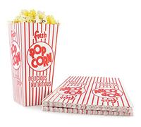 Snappy 48-E Lot de 100 boîtes à popcorn rouge et blanc avec couvercle ouvert, 50 ml