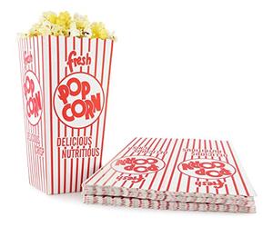 Snappy 48-E Lot de 100 boîtes à popcorn rouge et blanc avec couvercle ouvert, 50 ml