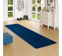 Snapstyle Joy - Tapis Long Couloir en Velours - Bleu Foncé - 9 Tailles