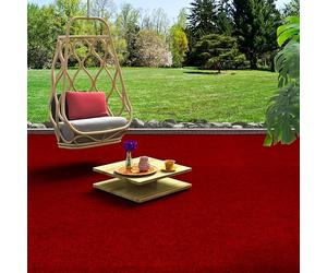 Snapstyle Kingston - Tapis Type Gazon Artificiel - pour Jardin, terrasse, Balcon - Rouge 13 Tailles Disponibles