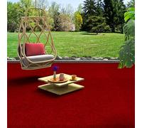 Snapstyle Kingston - Tapis Type Gazon Artificiel - pour Jardin, terrasse, Balcon - Rouge