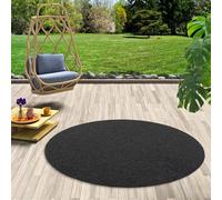 Snapstyle Kingston - Tapis Type Gazon Artificiel Rond - pour Jardin, Terrasse, Balcon - Anthracite