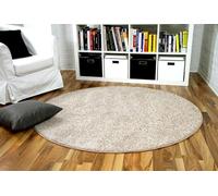 Snapstyle Mona - Tapis à Poils Longs Rond - Velours - écru - 4 Tailles Disponibles