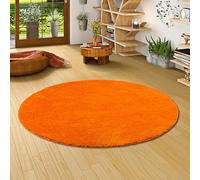Snapstyle Palace - Tapis Shaggy à Poils Longs Rond - Orange - 4 Tailles Disponibles