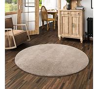 Snapstyle Palace - Tapis Shaggy à Poils Longs - Taupe - Rond - 4 Tailles