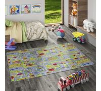 Snapstyle Tapis Enfant Aire de Jeu Aventure Multicolore - Tapis Route avec Motif Ville et Rues - Tapis Voiture pour Chambre d’Enfant