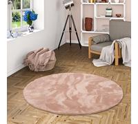 Snapstyle Velvet Shaggy - Tapis de Luxe à Poils Longs - Vieux Rose - Rond - 4 Tailles