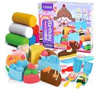Snarflun 28 Pâte À Modeler pour Enfants avec 12 Pots,Cuisine Créative Pour Faire Des Crème GlacéeOutils de Pâte À Modeler Créatif Accessoire DIY pour Les Enfants 2+ Ans