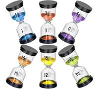 Snarflun Minuteur Sablier 6 Couleurs,Sablier pour Enfant,Colore kit en Transparent,1/3/5/10/15/30 Min - Minuteur,pour Brossage de Dents Douche Enfants Jouet Cadeaux Cuisine Bureau A Domicile Deco