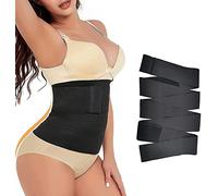 Snatch Me Up Bandage | Ceinture de maintien pour la taille | Ajustez votre ceinture de sudation du ventre pour femme | Bande de compression gainante du ventre | Accessoires de gym (noir, 4 mètres)