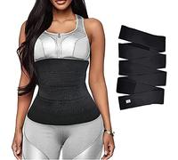 Snatch Me Up Bandage Wrap Ceinture de Soutien à la Taille Lombaire Réglable pour Le Corps de Contrôle du Ventre, Bande de Formateur de Taille Invisible Formateur de Taille et Perte de Poids(Noir,4M)