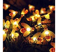 SNAWEN La Ficelle d'abeille Solaire Allume L'énergie Solaire Extérieure LED Cordes Le Jardin Imperméable De Décors,Warm Light,5m20LEDs