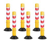 Snaweo Bollard De Sécurité, Borne Délinéatrice Flexible avec Base en Caoutchouc Et Crochet, Cône De Signalisation pour Intersections, Travaux De Construction Borne De Sécurité(75CM 6pcs)