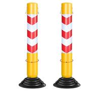 Snaweo Bollard De Sécurité, Borne Délinéatrice Flexible avec Base en Caoutchouc Et Crochet, Cône De Signalisation pour Intersections, Travaux De Construction Borne De Sécurité(75CM 2pcs)