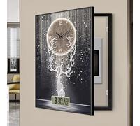 Snaweo Cache-boîtier de Compteur avec Disjoncteur et Horloge, Panneau Décoratif Dissimulé Sans Perçage, pour Masquer Les Panneaux Inesthétiques Dans La Maison(Color 14,40x50cm/15.7x19.7in)