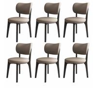 Snaweo Chaises de Salle à Manger en Bois, Chaises Modernes avec Dossier Incurvé, Chaisess de Cuisine RembourréEs avec Structure en Bois, sans Accoudoirs de Style Campagnard(Color3,6PCS)