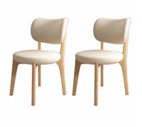 Snaweo Chaises de Salle à Manger en Bois, Chaises Modernes avec Dossier Incurvé, Chaisess de Cuisine RembourréEs avec Structure en Bois, sans Accoudoirs de Style Campagnard(Color8,2PCS)