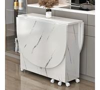 Snaweo Table de Salle à Manger Pliante et Mobile, Table à Manger Pliable, Tables de Salle à Mangers à 6 Roues, Tables à Mangers Extensible et Peu Encombrante for 4 à 6 Personnes(Color5)