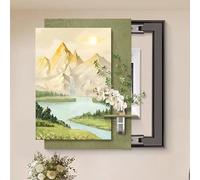 Snaweo Tableau Décoratif pour Boîtier de Compteur Électrique avec Vase, Cache-plaques de Disjoncteurs, Motif Floral Coloré, Idéal pour Entrée, Hall Ou Meuble(Color 7,22x26in/55x65cm)