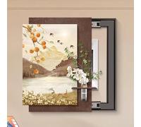 Snaweo Tableau Décoratif pour Boîtier de Compteur Électrique avec Vase, Cache-plaques de Disjoncteurs, Motif Floral Coloré, Idéal pour Entrée, Hall Ou Meuble(Color 4,22x29in/55x75cm)