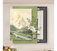 Snaweo Tableau Décoratif pour Boîtier de Compteur Électrique avec Vase, Cache-plaques de Disjoncteurs, Motif Floral Coloré, Idéal pour Entrée, Hall Ou Meuble(Color 8,22x26in/55x65cm)