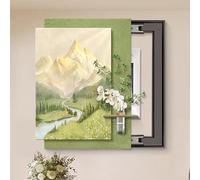 Snaweo Tableau Décoratif pour Boîtier de Compteur Électrique avec Vase, Cache-plaques de Disjoncteurs, Motif Floral Coloré, Idéal pour Entrée, Hall Ou Meuble(Color 11,18x26in/45x65cm)