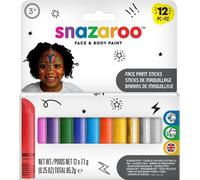 Snazaroo 1172193 Set de maquillage pour enfants avec 12 stylos Peinture pour le visage à base d'eau pour peau sensible pour le carnaval, Halloween
