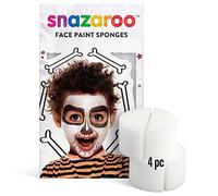 Snazaroo - Éponges Semi-circulaires Haute Densité à Pores Fins pour Peinture pour le Visage et le Corps - Lot de 4 - Facile à Utiliser et à Nettoyer, Blanc