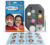Snazaroo Kit de Maquillage Pour Enfants La Pat' Patrouille Marshall et Liberty - 8 Couleurs, 1 Stencil, 1 Pinceau, 1 Éponge, 1 Guide, Maquillage à Base D'eau, Peinture Pour le Visage, Paw Patrol