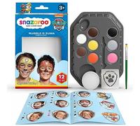 Snazaroo Kit de Maquillage Pour Enfants La Pat' Patrouille Rubble et Zuma - 8 Couleurs, 1 Stencil, 1 Pinceau, 1 Éponge, 1 Guide, Maquillage à Base D'eau, Peinture Pour le Visage, Paw Patrol