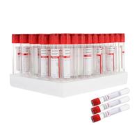 SNBGRYE 100 Tubes De PréLèVement Sanguin sous Vide, Tubes De PréLèVement Sanguin en Verre (3ml, 5ml, 10ml), Tubes De PréLèVement Sanguin Jetables De Laboratoire, avec Bouchons à Vis,10ml