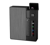 SNBGRYE éTui à Cigarettes Anti-éCrasement 10/20, éTui à Cigarettes Coupe Vent à Double Arc avec Chargement USB, éJection Automatique, Affichage De Puissance LED, Unisexe,10sticks