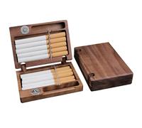 SNBGRYE éTui à Cigarettes en Bois Massif, éTui à Cigarettes à Rabat pour Homme, Interrupteur MagnéTique, Peut Contenir 10 Cigarettes, Cadeau pour Homme