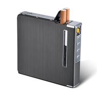 SNBGRYE éTui à Cigarettes Multifonction, 2 en 1 - éTui à Cigarettes Briquet USB, éJection Automatique des Cigarettes, Peut Contenir 20 Cigarettes, Rechargeable USB, Unisexe,A