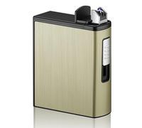 SNBGRYE éTui à Cigarettes pour Homme, 20 Cigarettes Standard, avec Briquet Rechargeable USB Et éTui à Cigarettes Coupe-Vent, Scellé Et RéSistant à L'Humidité, Gadget pour Homme,B