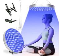 SNBGRYE Lampe De Bronzage 50 W, éQuipement D'Autobronzage à Domicile, 250 LED 460nm LumièRe Bleue ComplèTe, avec Lunettes + Support De Bureau + Crochet, pour Le Visage, Le Corps