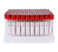 SNBGRYE Lot de 100 Tubes De PréLèVement Sanguin en Verre, 3ml 5ml 10ml Tubes De PréLèVement Sanguin sous Vide Jetables, avec Bouchons à Vis, pour Laboratoire,10ml