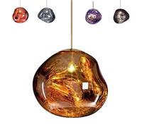 SNBGRYE Lustre Moderne en Verre Fusionné, Lustre à Abat-Jour en Verre IrréGulier à LED, Corde De Suspension RéGlable De 150cm, Lustre Suspendu en Lave, pour Magasin, Club, éClairage IntéRieur,B-20cm