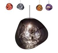 SNBGRYE Lustre Moderne en Verre Fusionné, Lustre à Abat-Jour en Verre IrréGulier à LED, Corde De Suspension RéGlable De 150cm, Lustre Suspendu en Lave, pour Magasin, Club, éClairage IntéRieur,E-20cm
