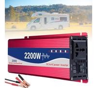 SNBGRYE Onduleur 12V/24V pour Voiture, 1000W/1600W/2200W/3000W, à Onde SinusoïDale Pure, avec éCran LCD NuméRique Et Prise Universelle, pour Voitures, Camions, éNergie Solaire,2200W-12Vto220V