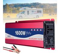 SNBGRYE Onduleur 12V/24V pour Voiture, 1000W/1600W/2200W/3000W, à Onde SinusoïDale Pure, avec éCran LCD NuméRique Et Prise Universelle, pour Voitures, Camions, éNergie Solaire,1600W-12Vto110V
