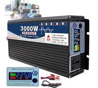 SNBGRYE Onduleur SinusoïDal Pur, Onduleur De Voiture 12v-60v, éCran Couleur Intelligent + Prises Universelles + 2 Ventilateurs, pour La Maison, Le Camping-Car, Le Camion, Le Camping,3000W-12Vto110V