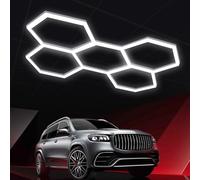 SNBGRYE Plafonnier LED Hexagonal pour Garage, Plafonnier LED en Nid d'abeille 6500k, 12600/20160lm, pour DéCoration De Voiture, Poste De Travail, Film D'éClairage D'Atelier,B
