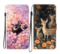 SNCLET Cerf Kawaii Coque pour Nokia C2 2nd Edition Étui Portefeuille Flip Cuir PU avec Support Fermeture Magnétique Emplacements Cartes Poche Latérale pour Nokia C2 2nd Edition
