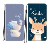 SNCLET Chat et Cerf Coque pour Nokia XR20 Étui Portefeuille Flip Cuir PU avec Support Fermeture Magnétique Emplacements Cartes Poche Latérale pour Nokia XR20