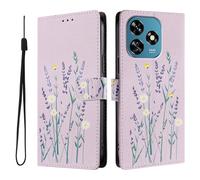 SNCLET Coque Folio pour Oukitel C51 Étui Portefeuille en Cuir PU à Rabat Magnétique avec Coque Intérieure en TPU,Support Intégré,Fente pour Carte,Motif Rétro Housse pour Oukitel C51,Lavande