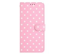 SNCLET Coque Mignonne à Pois pour Nokia G60 5G Coque en Silicone Téléphone étui à Rabat en Cuir PU Portefeuille avec Protection TPU Magnétique Fentes pour Cartes Housse pour Nokia G60 5G,Rose