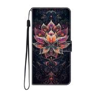 SNCLET Coque pour Honor X6B, Etui Protection Housse Premium en Cuir PU, Emplacements Cartes,Pochette de Portefeuille,Flip Case, Housse en Cuir for Honor X6B,Lotus doré et Lumineux
